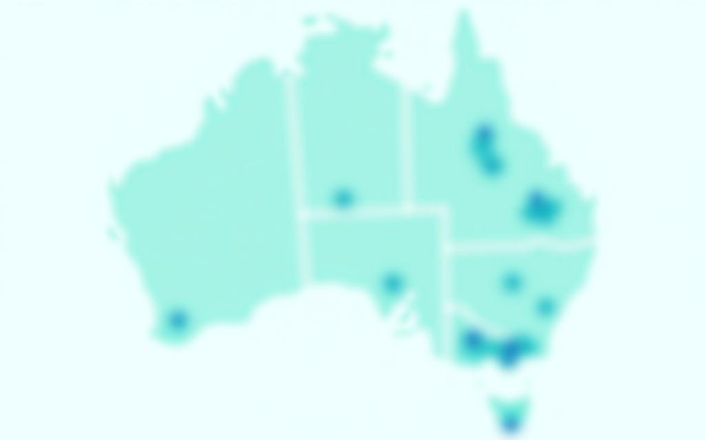 Map of Australia showing 4G LTE coverage areas for TruePaw devices across major cities and regions